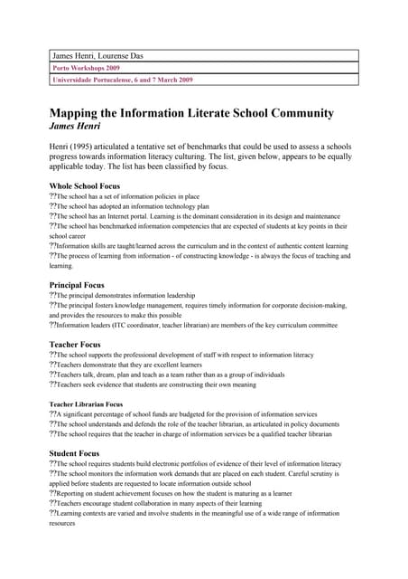 Mapping The Information Literate Sc...