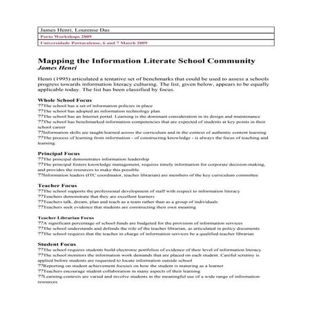 Mapping The Information Literate School Commun