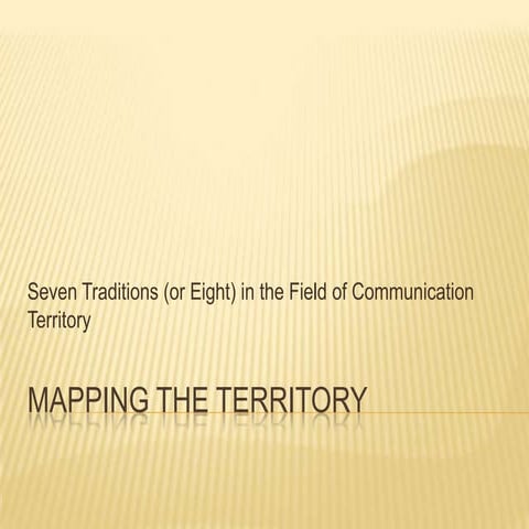 Mapping the territory of Communication Theory