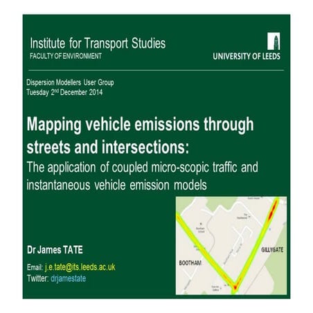 Mapping vehicle emissions through streets and intersections   application of ...