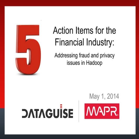 Dataguise & MapR: Action Items for the Financial Industry