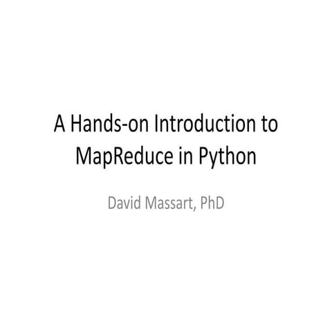 A Hands-on Introduction to MapReduce (in Python)