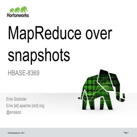 Mapreduce over snapshots