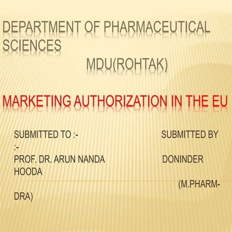 Marketing Authorization Procedure in European Union
