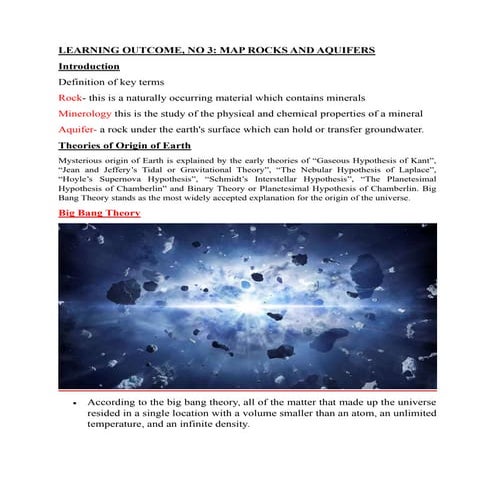 MAP ROCKS AND AQUIFERS-Water engineering notes for civil engineering students