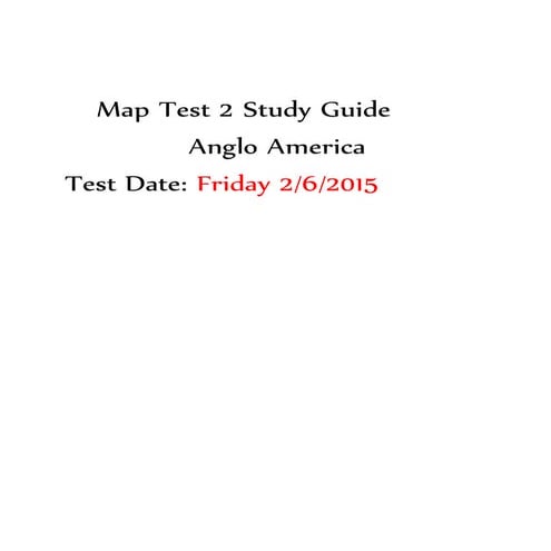 Map test 2 anglo america study guide