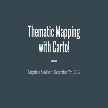 Maptime Madison: December 7th, 2016
