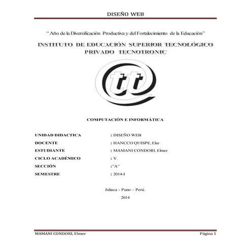 Maquetación web mamani condori, elmer