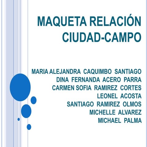 Maqueta relación ciudad campo