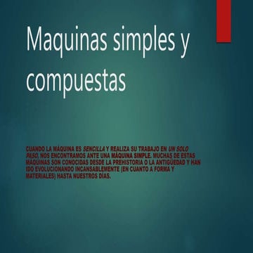 Maquinas simples y compuestas