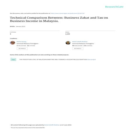 COMPARISON OF ZAKAT AND TAXATION