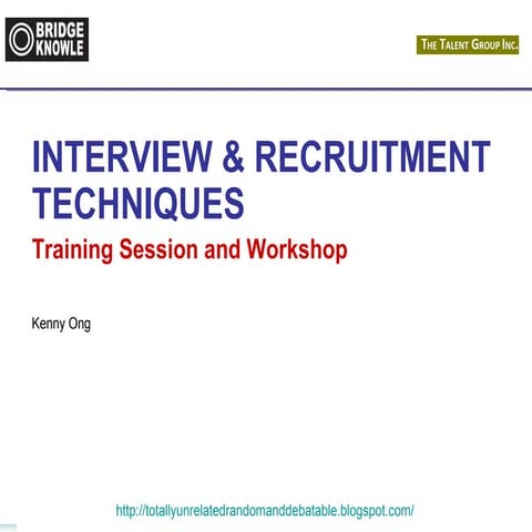 Bridge Knowle Workshop - Interview & Recruitment