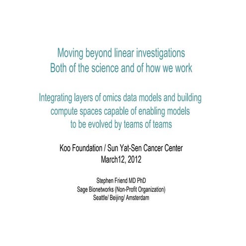 Stephen Friend Koo Foundation / Sun Yat-Sen Cancer Center 2012-03-12