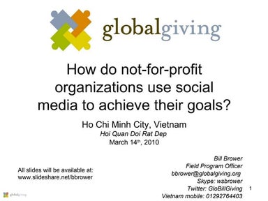 Mar 14  Social Media For Non Profits