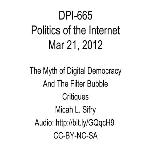 Critiques of the Internet's Effects on Democracy