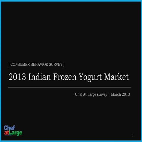 Survey: Frozen Yogurt Market in India (2013)