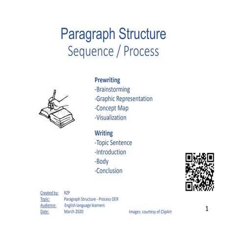 PARAGRAPH STRUCTURE: SEQUENCE / PROCESS