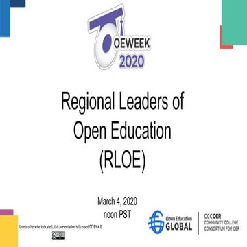 CCCOER Presents: Regional Leaders of Open Education