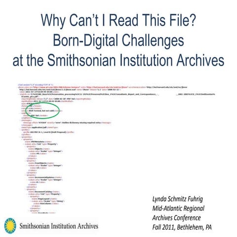 Why Can’t I Read This File? Born-Digital Challenges at the Smithsonian Instit...