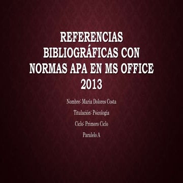 Referencias Bibliograficas con normas APA