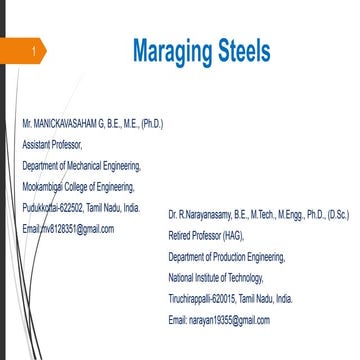Maraging Steels (Properties, Microstructure & Applications)