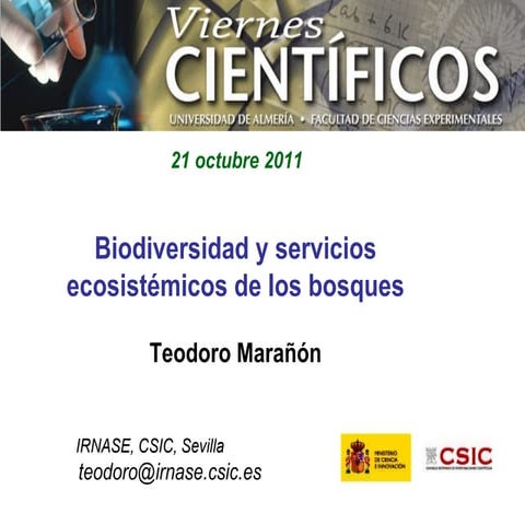 Biodiversidad y servicios ecosistémicos de los bosques