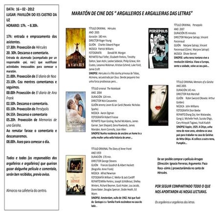  Primeiro Maratón de cine 2010 2011