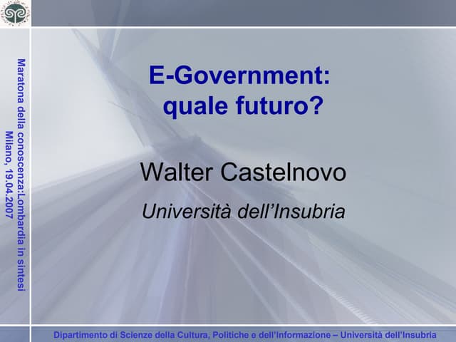 [Maratona Lombardia] E-Government: quale futuro?