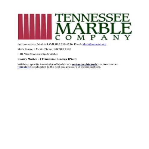 Marble - Seeking Quarry Master