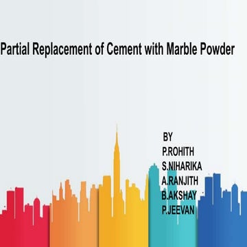 Partial Replacement of Cement with Marble Dust Powder | PDF