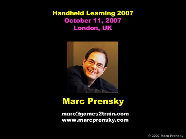 Marc Prensky, Keynote
