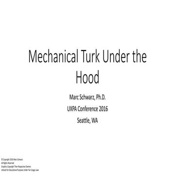 Mechanical Turk Under the Hood