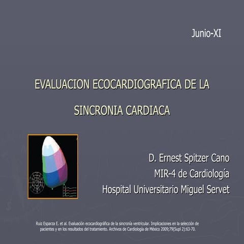 Evaluación Ecocardiográfica de la Sincronía Cardiaca