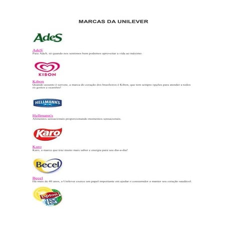 Marcas da unilever