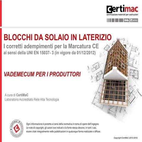 Marcatura ce blocchi da solaio in laterizio vademecum produttori