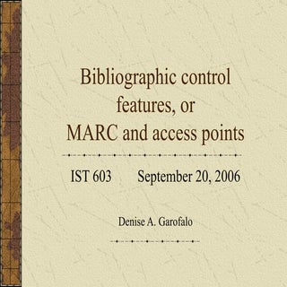 Marc Records and Bibliographic Control