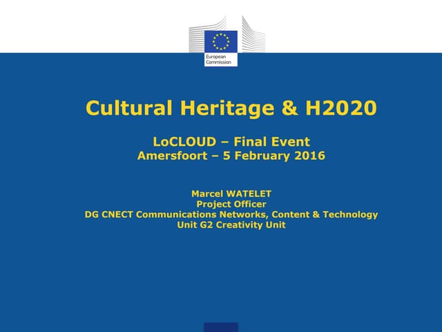 Cultural Heritage & H2020