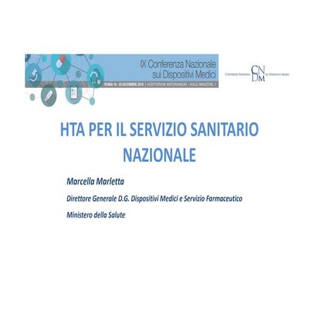 Marcella Marletta - HTA per il Servizio Sanitario Nazionale