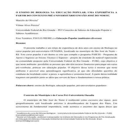 Pré vestibulares populares