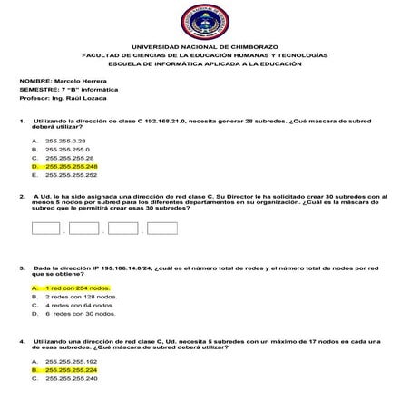 ejercicios de subnetting
