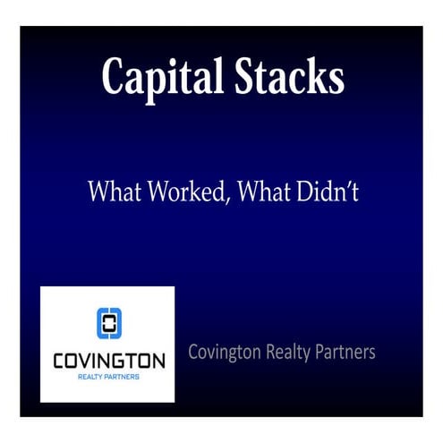 Marc goldstein, Building Capital Stacks in Today's Market