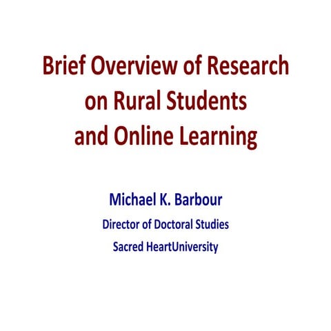 REL Southeast 2015 - Brief Overview of Research on Rural Students and Online ...