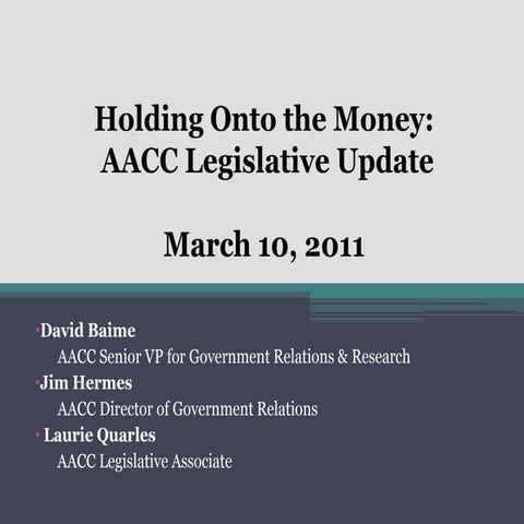 March 10, 2011 AACC Legislative Update