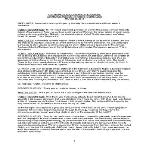 March10 Metanomics Transcript