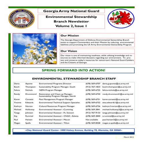 March 2012_Georgia Army National Guard_Environmental Newsletter_v2_issue1