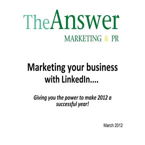 March2012 linkedin presentation from TheAnswer Ltd