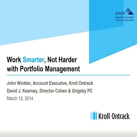 March 2014 aceds portfolio c&g kroll webinar