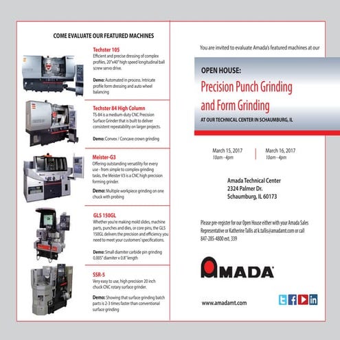Open House - Chicago - March 15th - 16th, 2017 - Amada Machine Tools ...