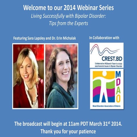 Living Successfully with Bipolar Disorder - Webinar with Dr. Erin ...