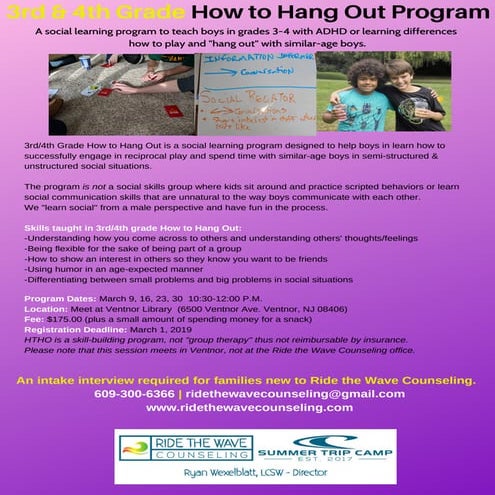 Grade 3/4 How to Hang Out Program - Ryan Wexelblatt